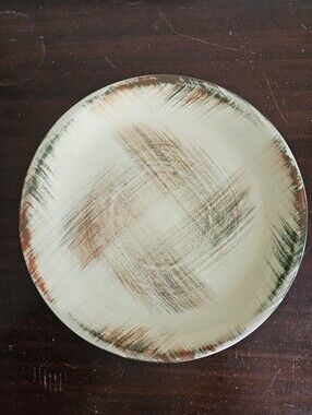 VINTAGE VERNONWARE Raffia Chop Plate 12.25" Round Vernon Kilns California MCM